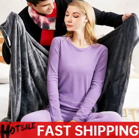 USB Electric Heated Blanket 3 Heating Levels Fleece Heated Blanket Wearable Heating Lap Blanket for Household and Office