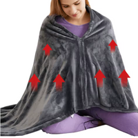 USB Electric Heated Blanket 3 Heating Levels Fleece Heated Blanket Wearable Heating Lap Blanket for Household and Office